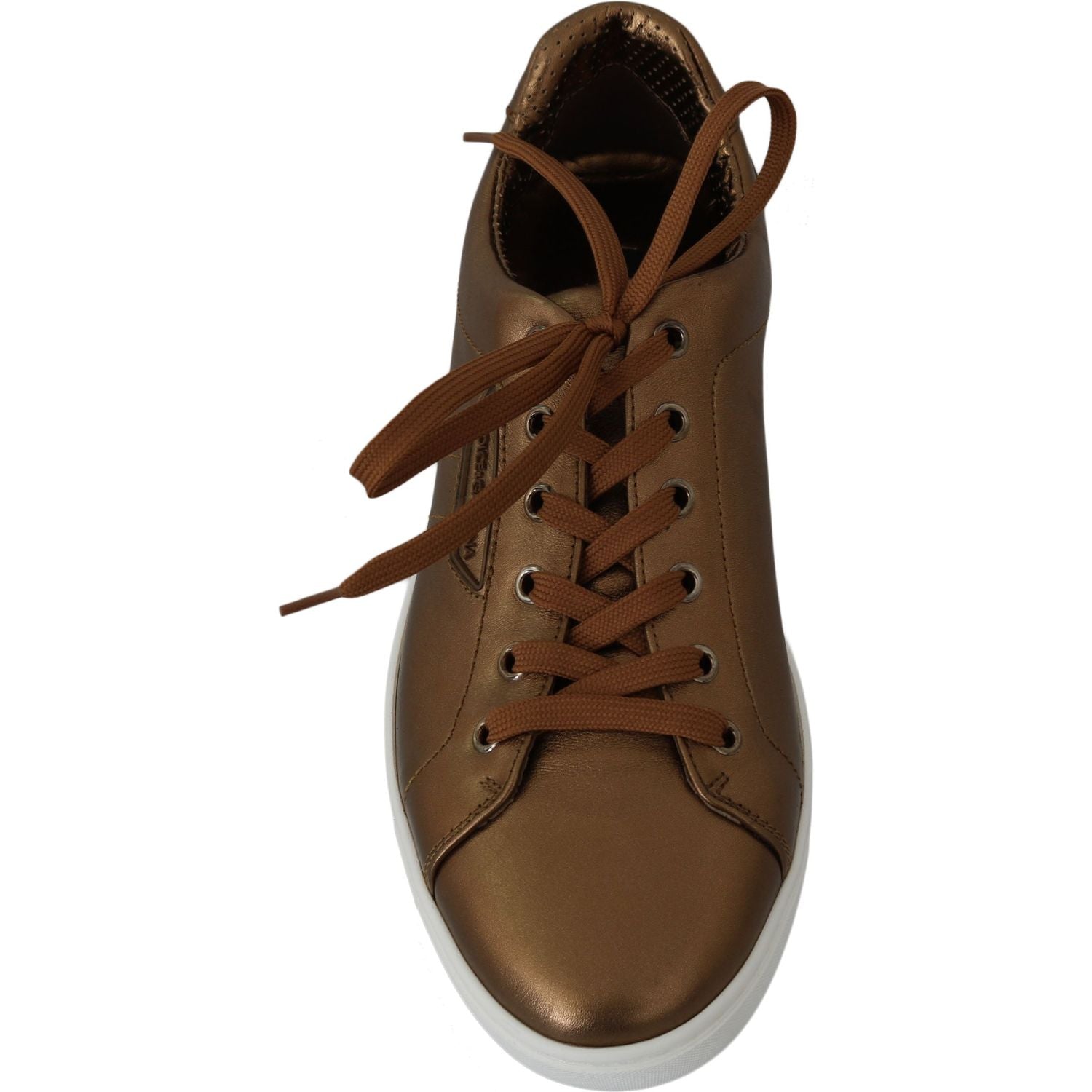 Dolce & Gabbana Gold Leather Mens Casual Sneakers