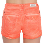 PLEIN SUD Orange Mid Waist Cotton Denim Mini Shorts PAN70245-36