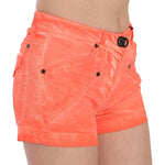 PLEIN SUD Orange Mid Waist Cotton Denim Mini Shorts PAN70245-36
