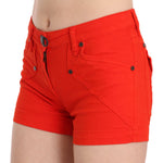 PLEIN SUD Orange Mid Waist Cotton Denim Mini PAN70251-36
