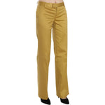 Just Cavalli Mustard Yellow Straight Formal Trousers Pants PAN70344-04