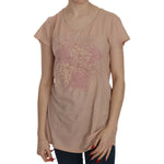PINK MEMORIES Pink Cream Lace Short Sleeve Shirt Top Cotton Blouse TSH3906-44