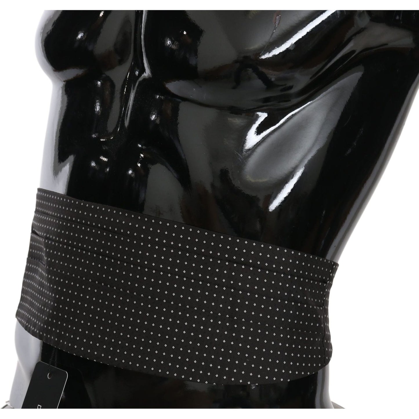 Dolce & Gabbana Elegant Black Dotted Silk Cummerbund Dolce & Gabbana Black