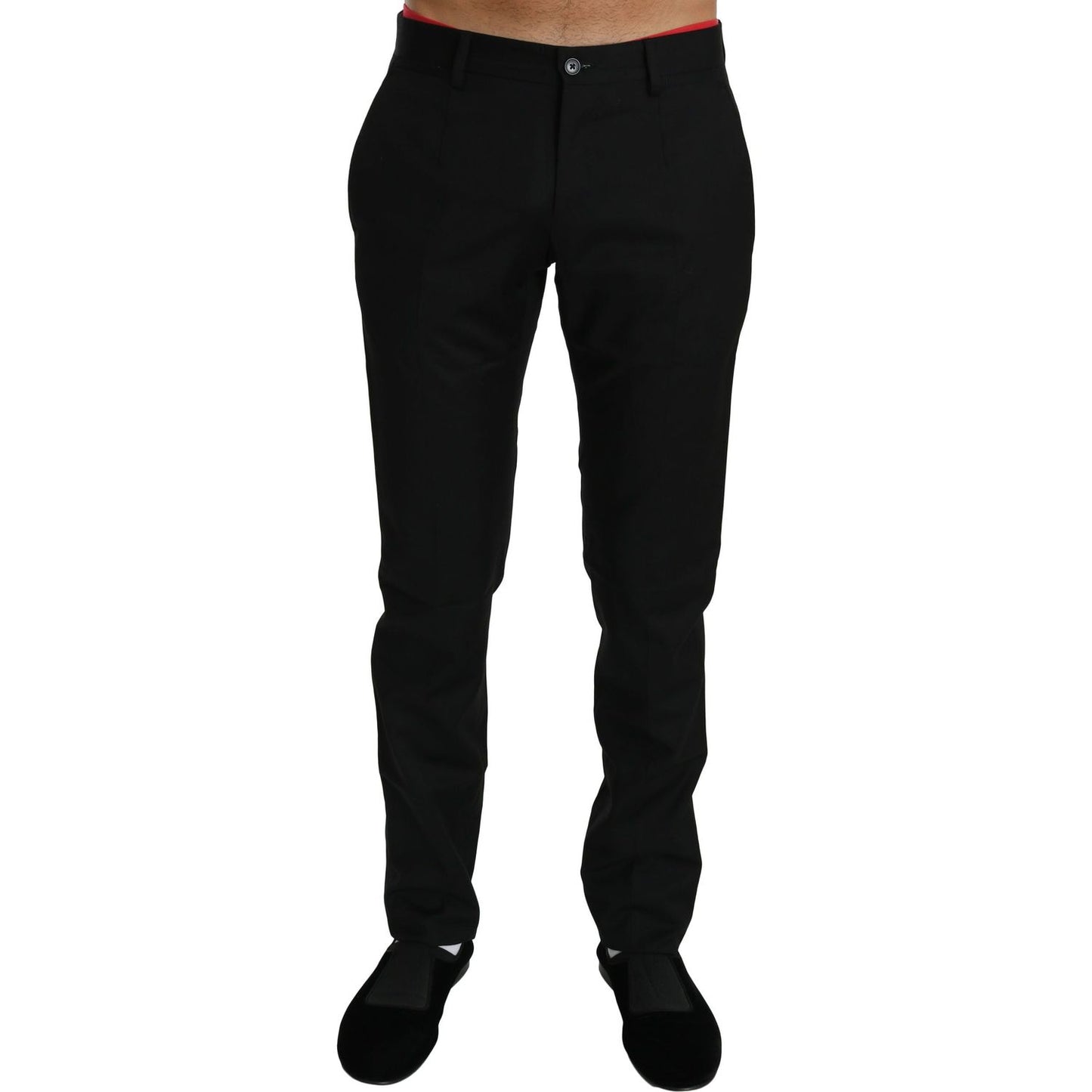 Dolce & Gabbana Elegant Black Wool Dress Pants Jeans & Pants Dolce & Gabbana Black