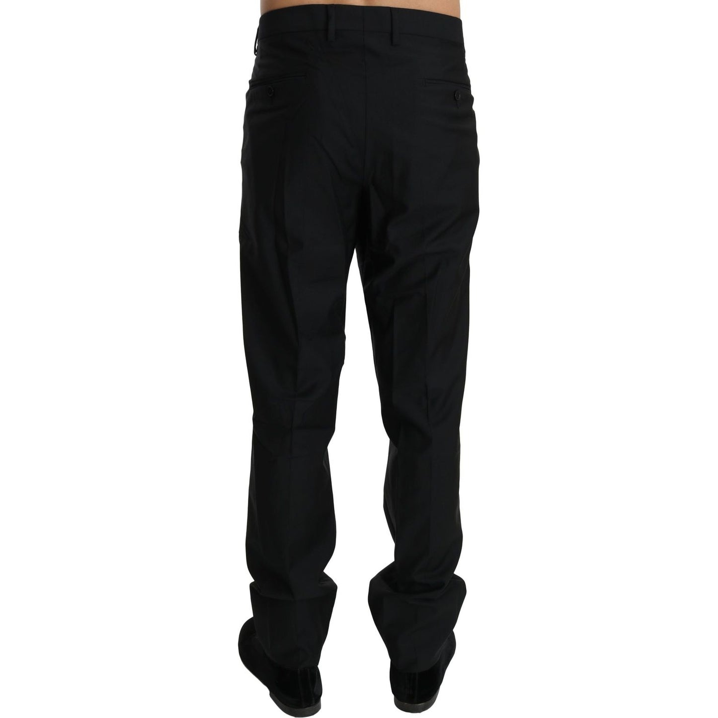 Dolce & Gabbana Elegant Black Virgin Wool Dress Pants Jeans & Pants Dolce & Gabbana Black