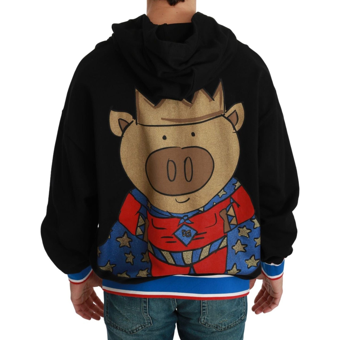 Dolce & Gabbana Elegant Hooded Pullover With Regal Motif Dolce & Gabbana Sienna