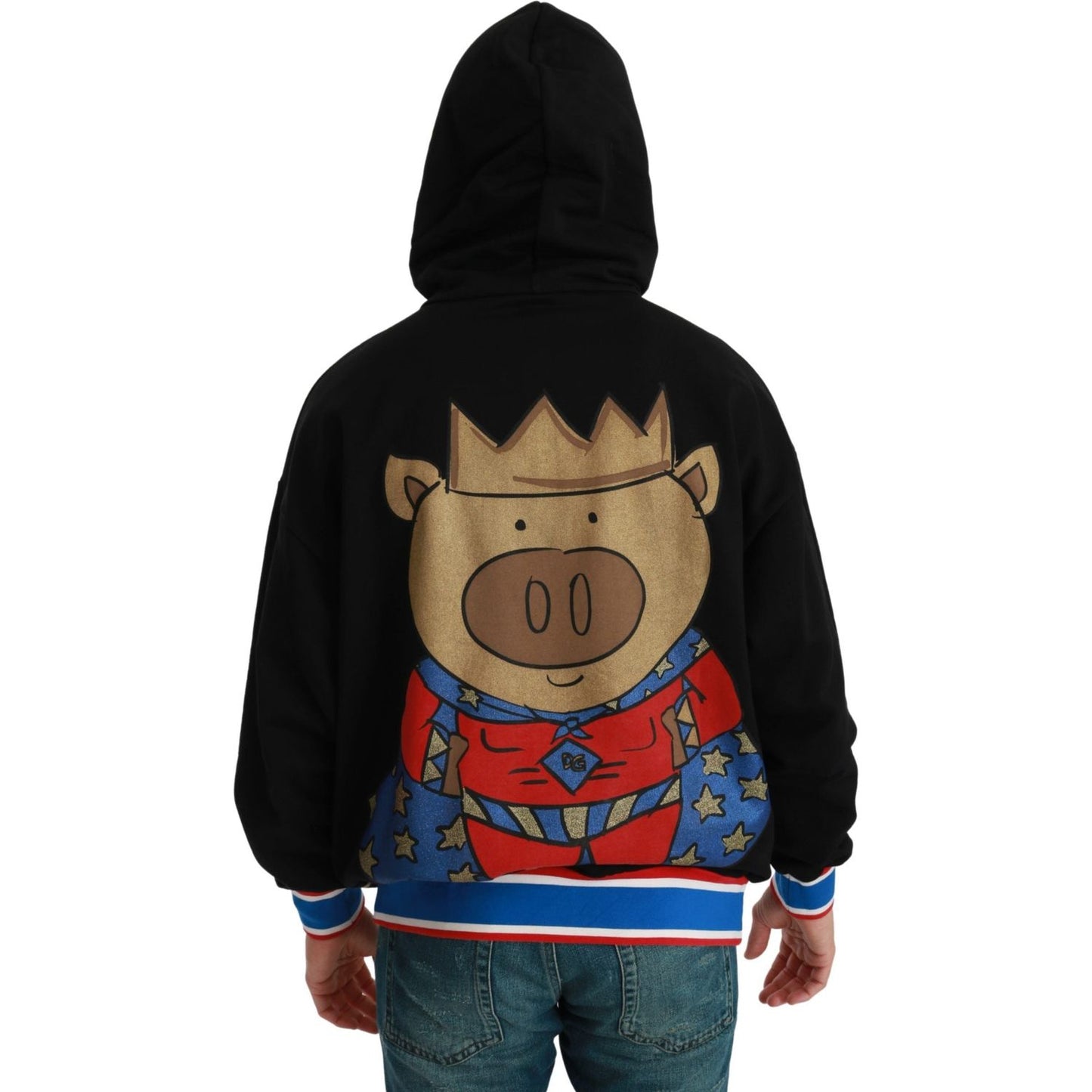 Dolce & Gabbana Elegant Hooded Pullover With Regal Motif Dolce & Gabbana Sienna