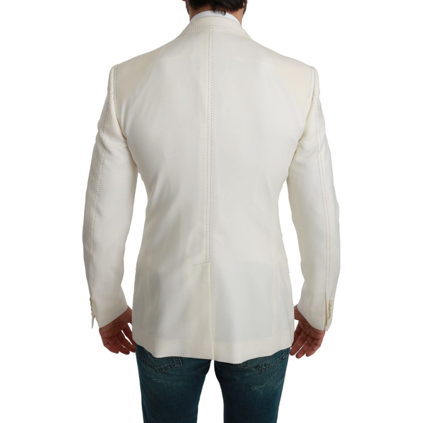 Dolce & Gabbana Elegant Slim Fit Virgin Wool Blazer Blazer Jacket Dolce & Gabbana Gray
