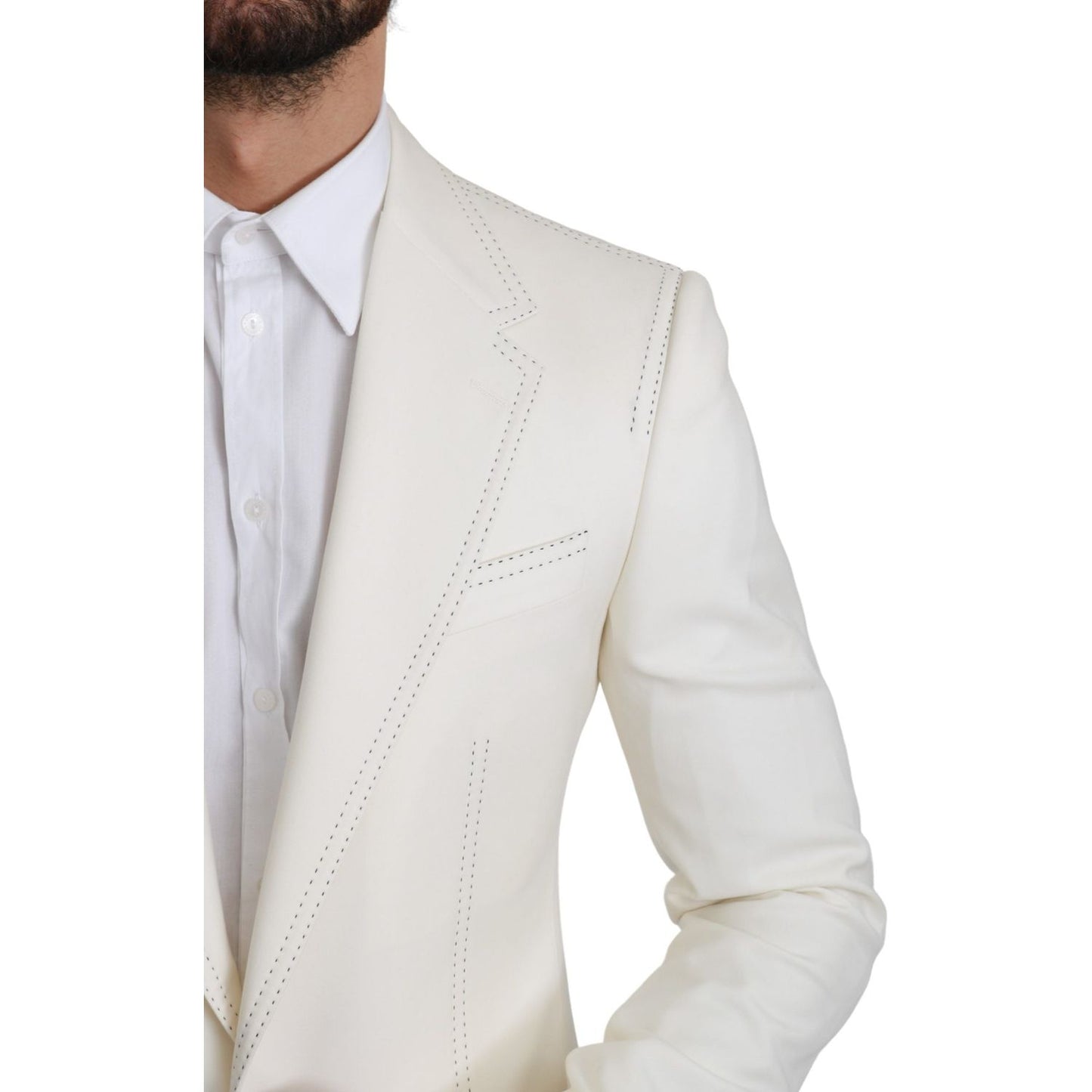 Dolce & Gabbana Elegant Slim Fit Virgin Wool Blazer Blazer Jacket Dolce & Gabbana Light Gray