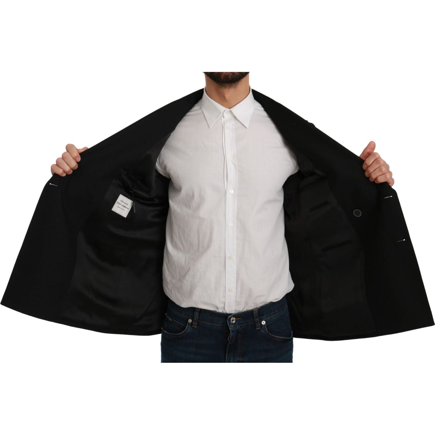 Dolce & Gabbana Elegant Black Slim Fit Formal Blazer Dolce & Gabbana Black
