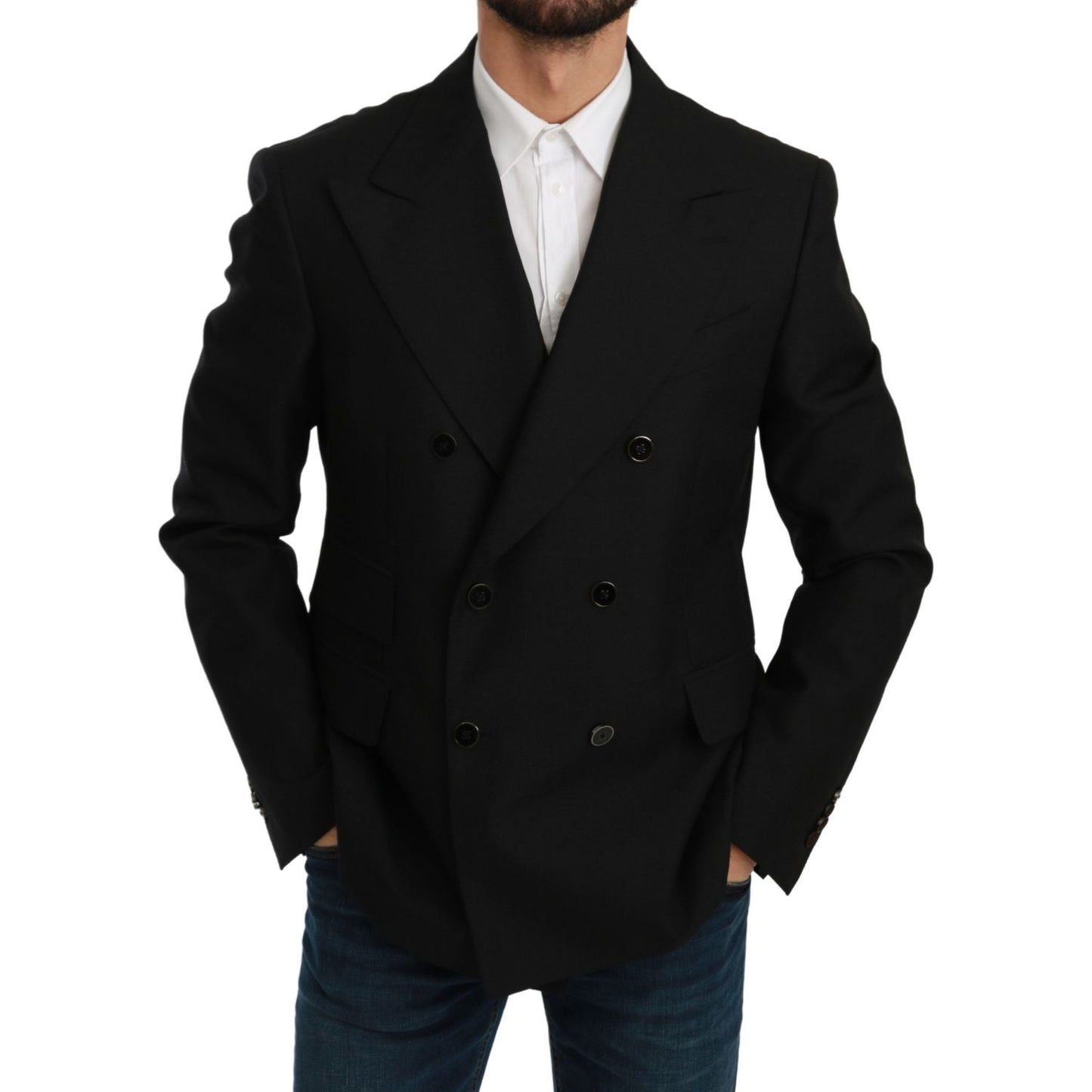 Dolce & Gabbana Elegant Black Slim Fit Formal Blazer Dolce & Gabbana Black