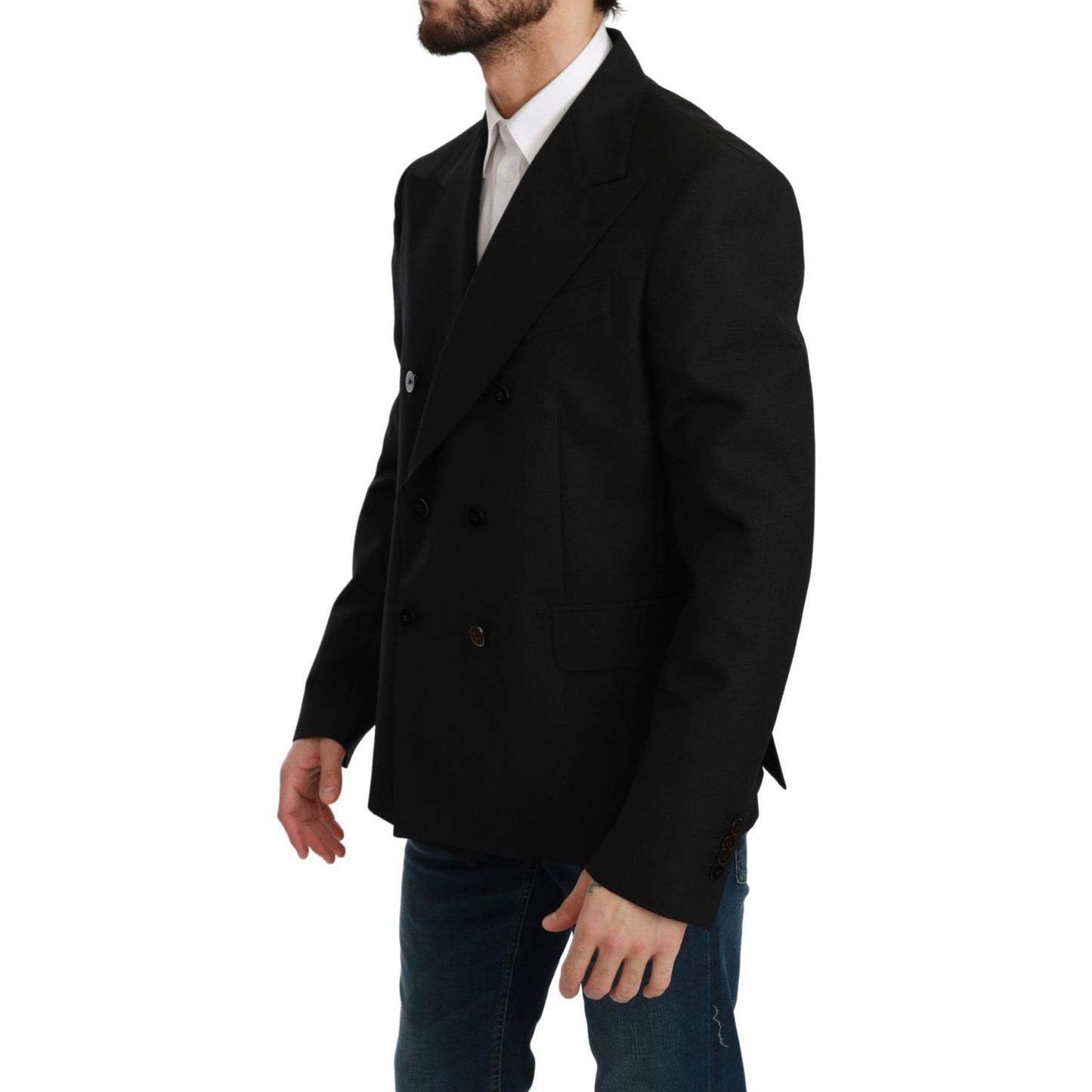 Dolce & Gabbana Elegant Black Slim Fit Formal Blazer Dolce & Gabbana Black