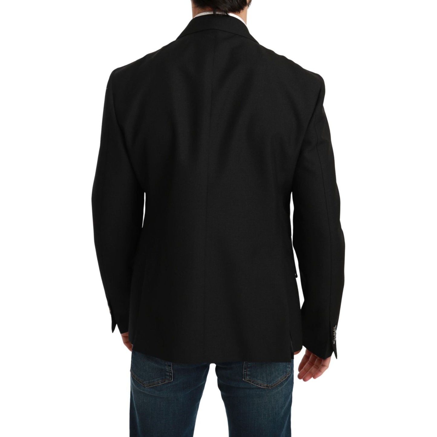 Dolce & Gabbana Elegant Black Slim Fit Formal Blazer Dolce & Gabbana Black