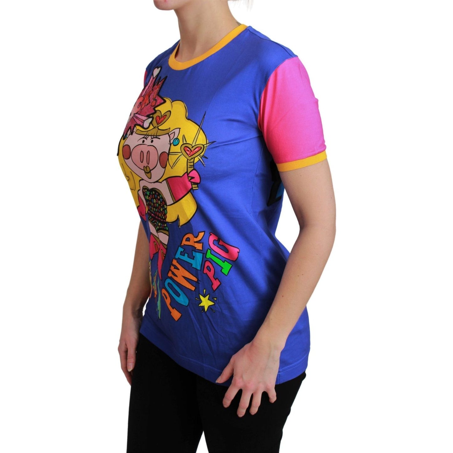 Dolce & Gabbana Purple PIG SUPERGIRL Top Cotton T-shirt TSH4553-36