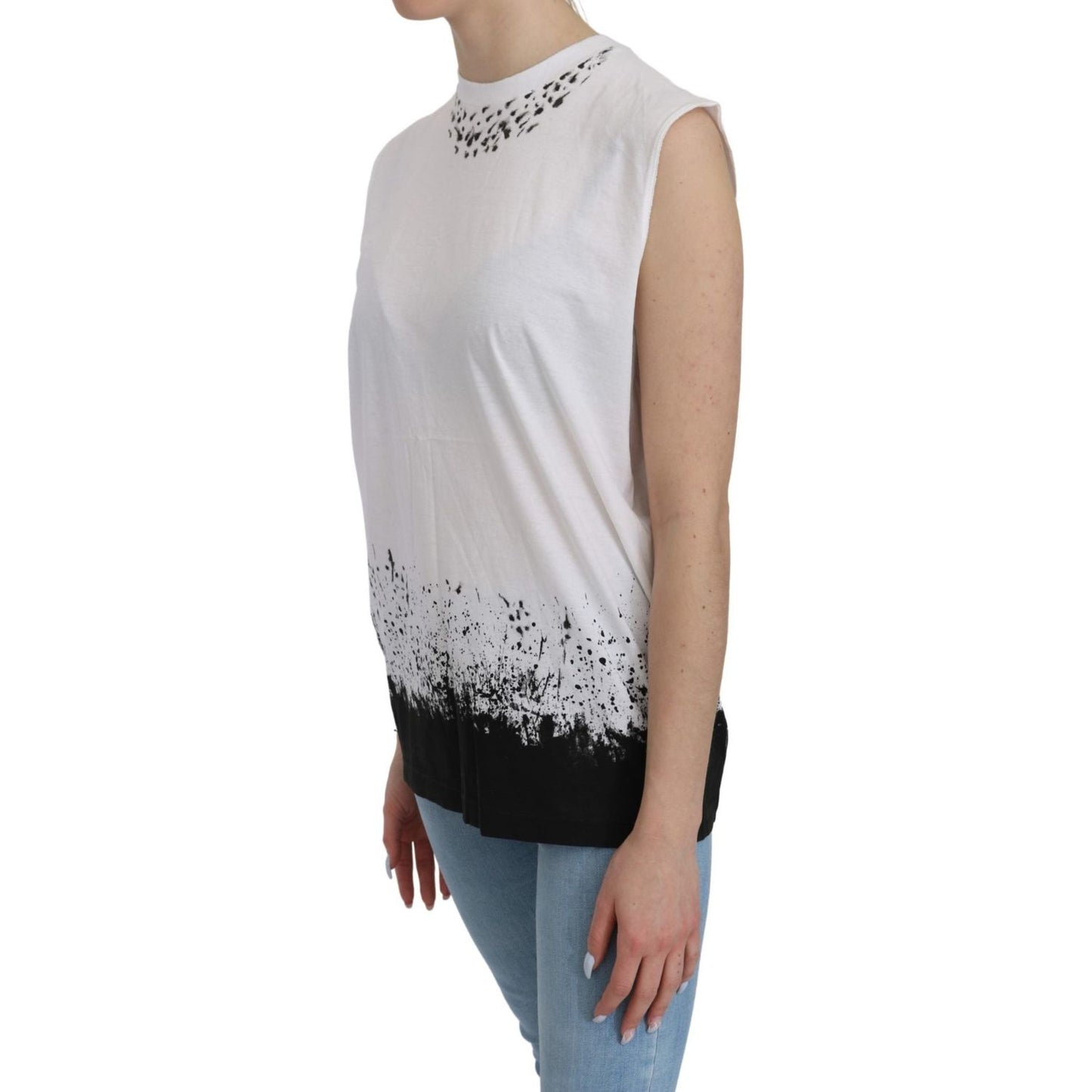 Dsquared² White Sleeveless T-shirt Tank Cotton Top TSH4333-44