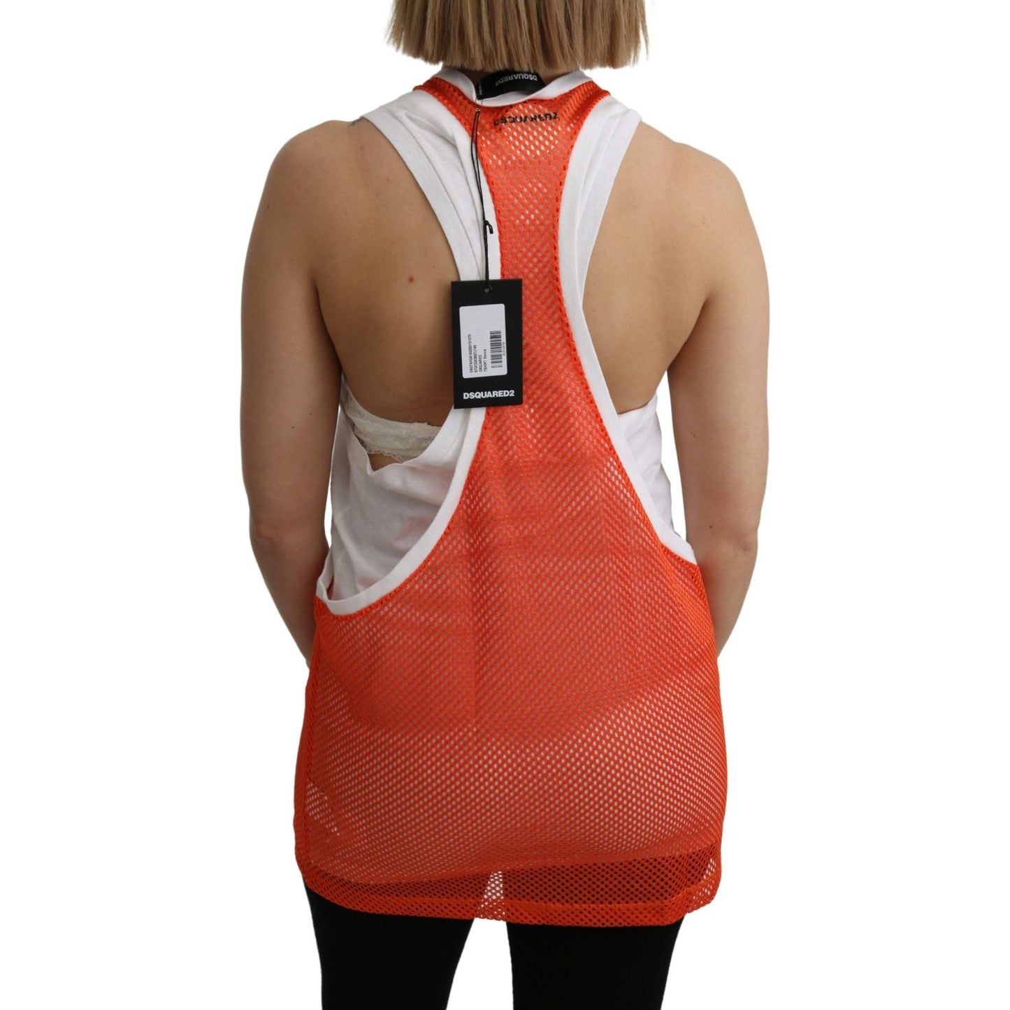 Dsquared² Elegant Sleeveless Cotton Tank in Orange Dsquared² Sienna