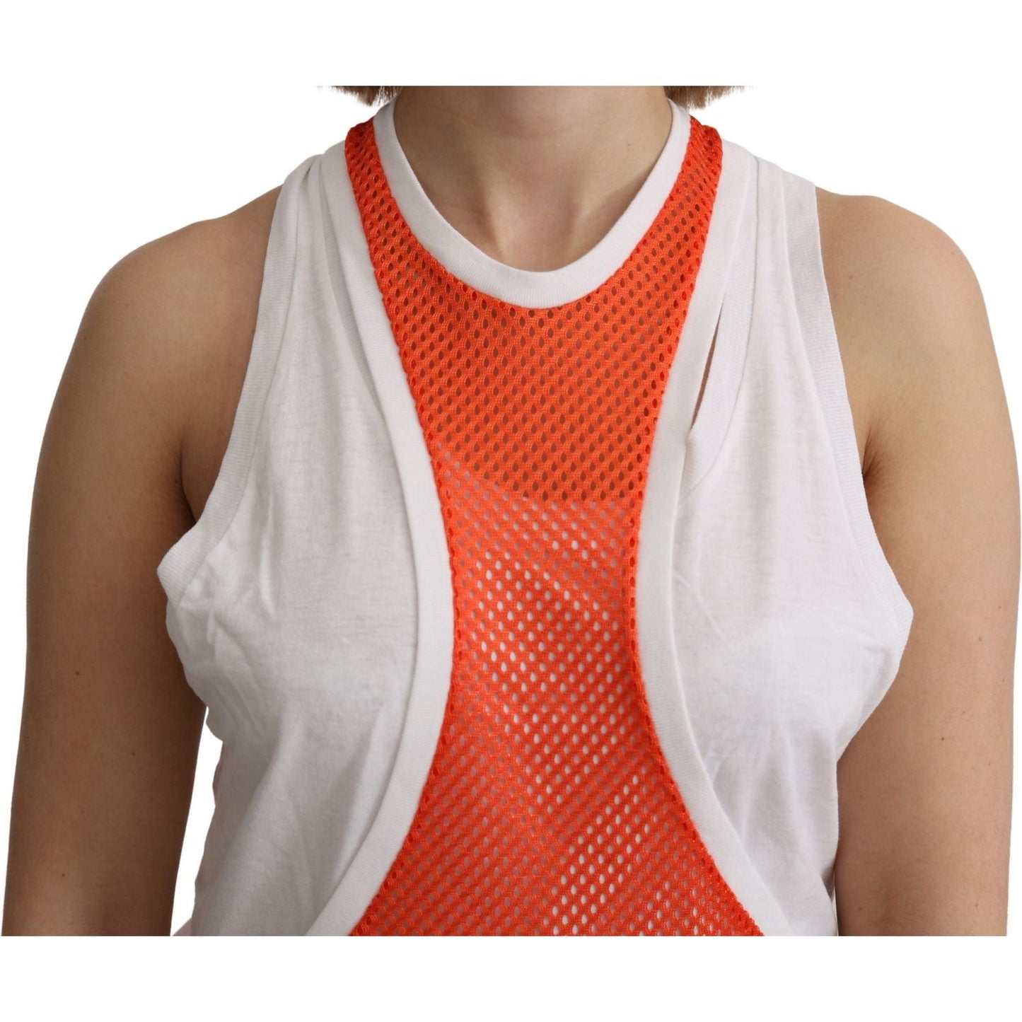 Dsquared² Elegant Sleeveless Cotton Tank in Orange Dsquared² Gray