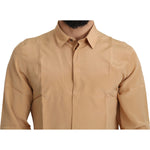 Dolce & Gabbana Yellow 100% Silk GOLD Top Slim Shirt TSH5213-38