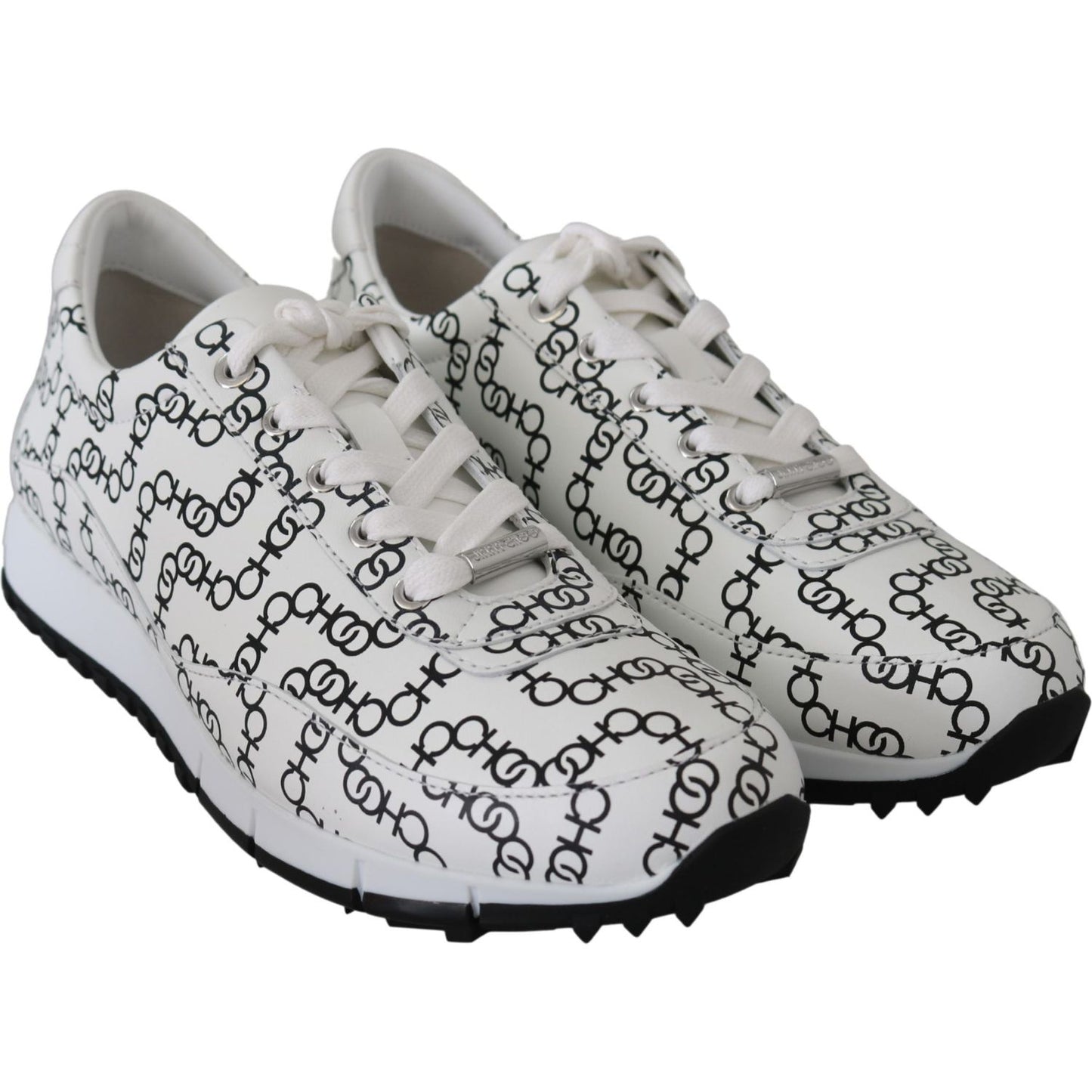 Jimmy Choo Elegant Monochrome Leather Sneakers 194611097150