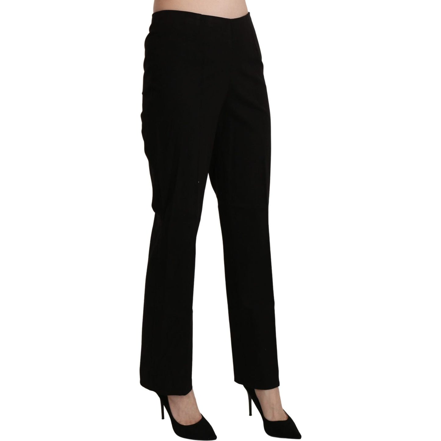 BENCIVENGA Black High Waist Straight Dress Trouser Pant Jeans & Pants