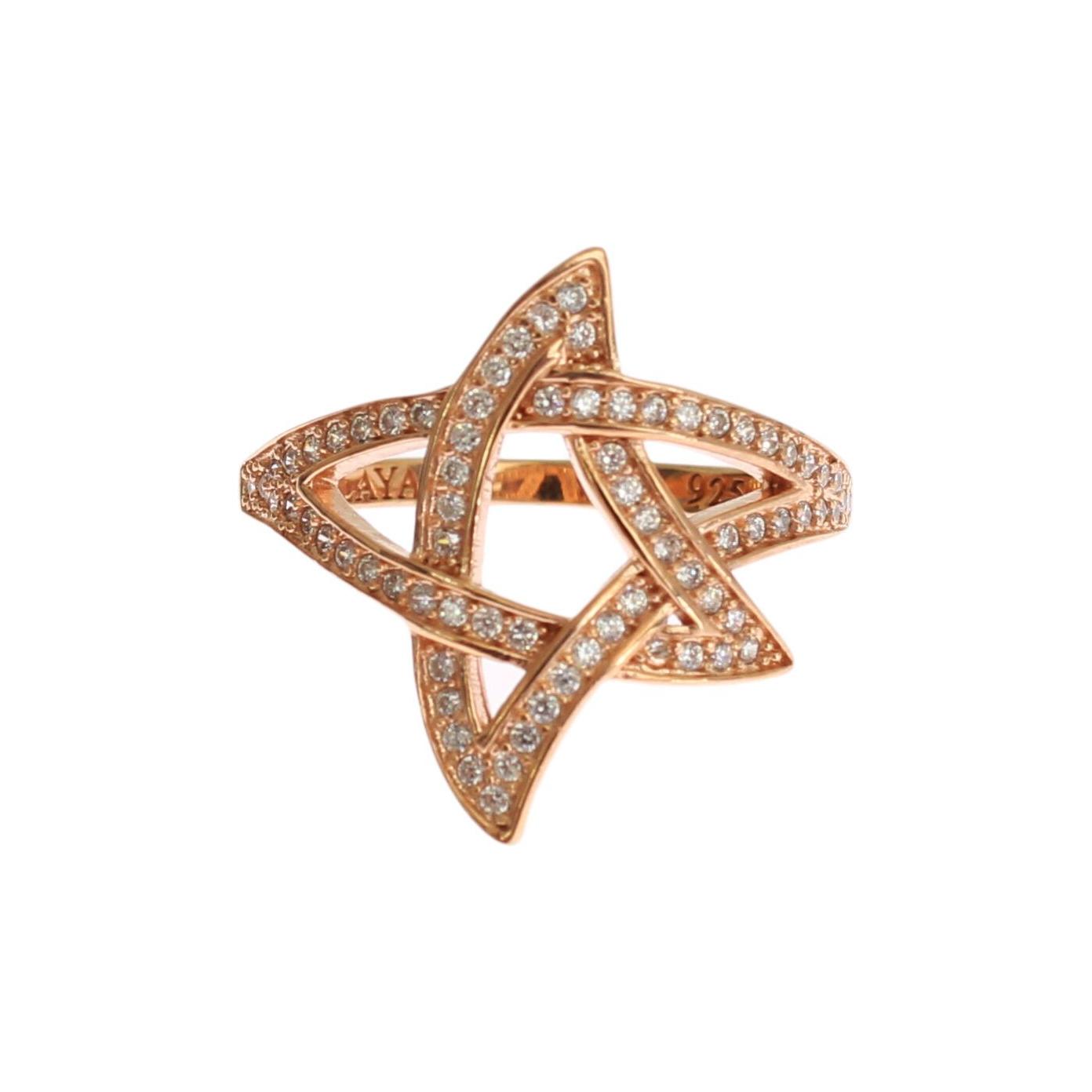 Nialaya Womens Clear CZ Gold 925 Silver Ring SIG19090-US8,5