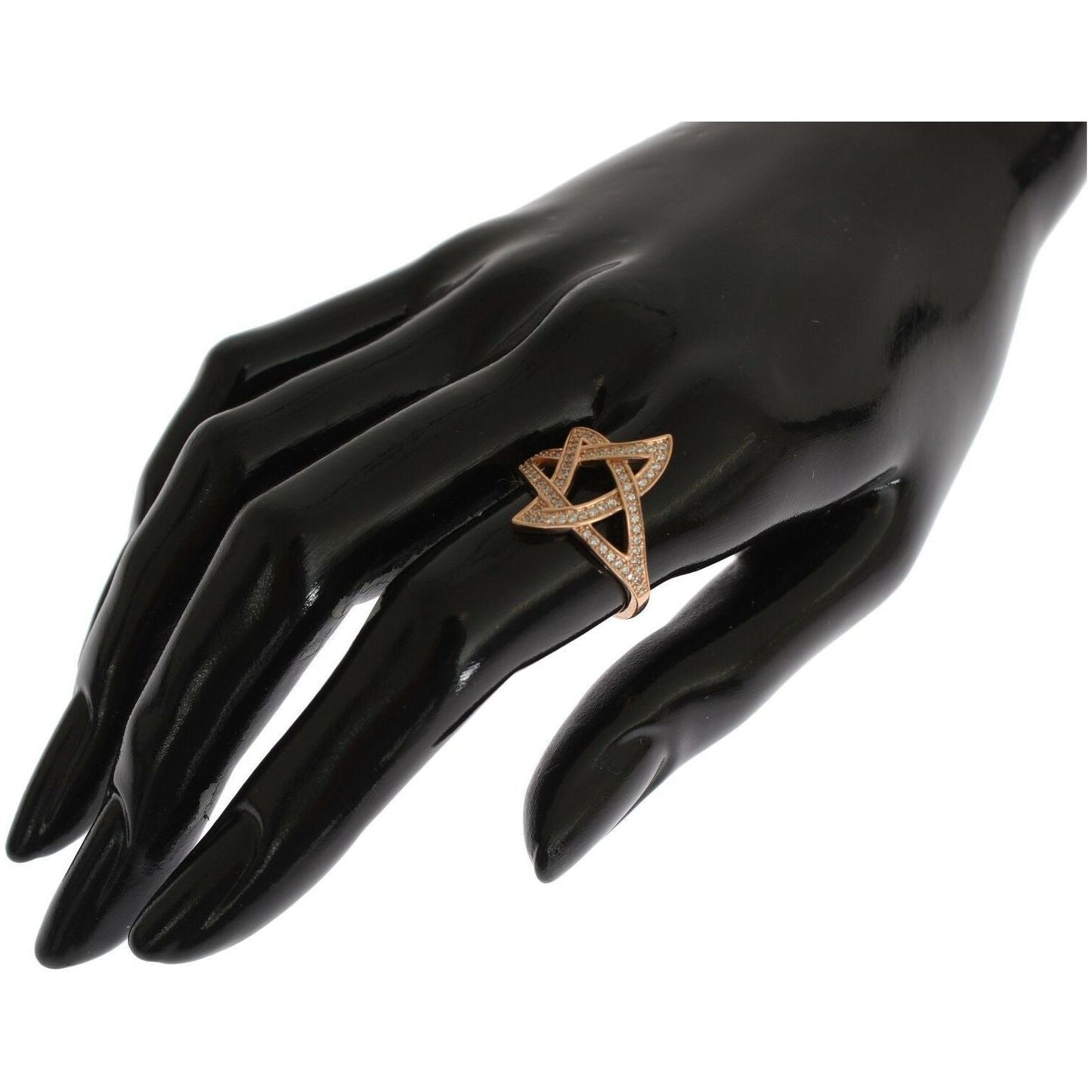 Nialaya Womens Clear CZ Gold 925 Silver Ring SIG19090-US8,5
