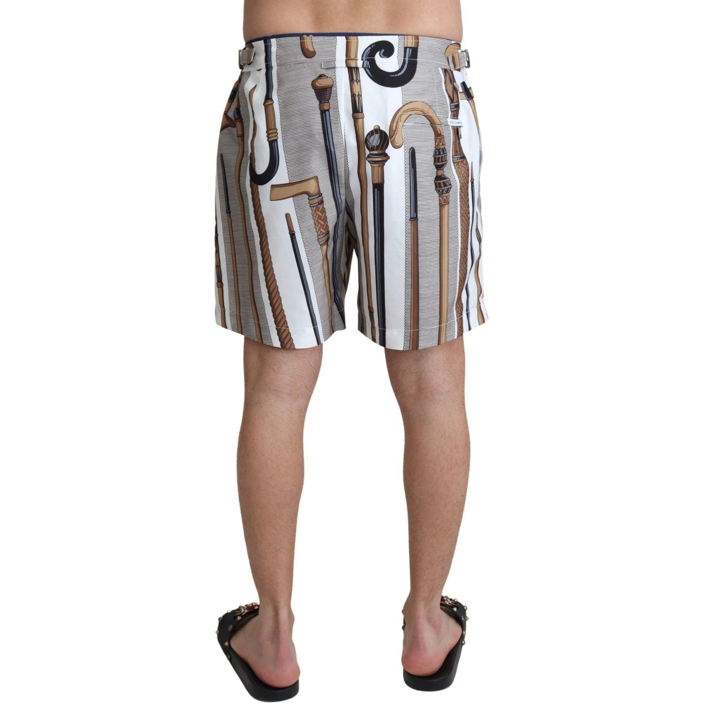 Dolce & Gabbana Elegant White Multicolor Swim Shorts Dolce & Gabbana Rosy Brown