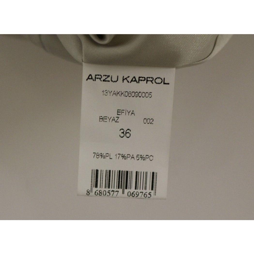 Arzu Kaprol Elegant Pencil Skirt in White and Gray Tones Arzu Kaprol Slate Gray