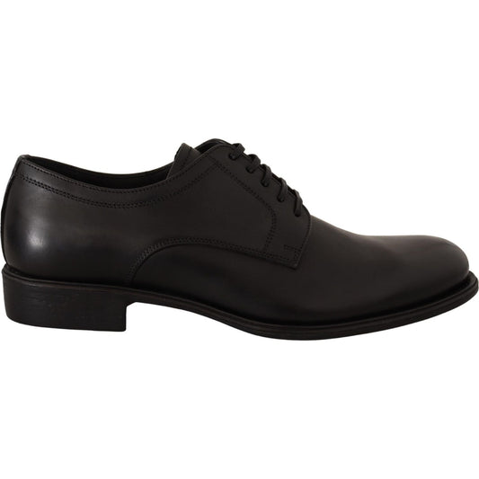 Dolce & Gabbana Black Leather Lace Up Mens Formal Derby Shoes Dress Shoes