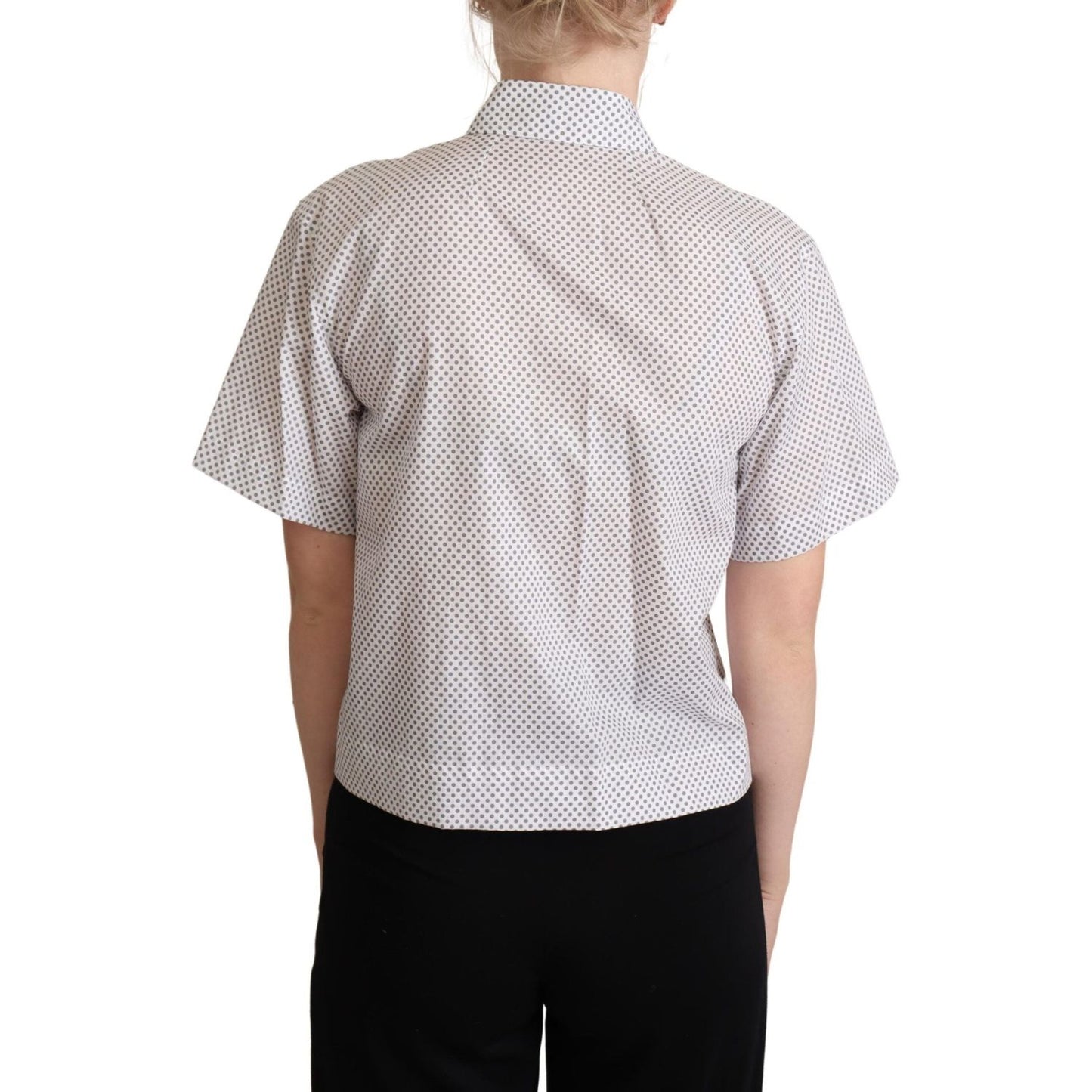 Dolce & Gabbana Chic Gray Polka Dot Short Sleeve Polo Dolce & Gabbana Gray