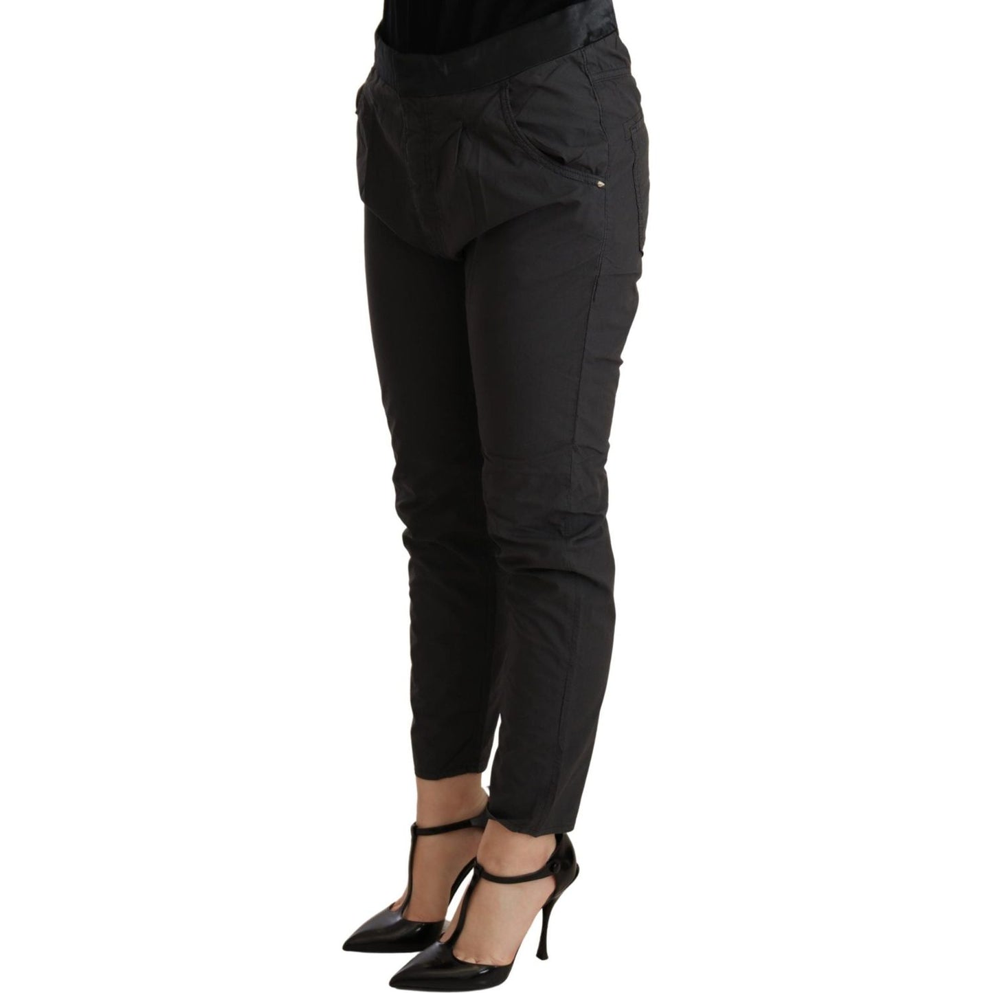 CYCLE Gray Mid Waist Slim Fit Skinny Cotton Trouser WOMAN TROUSERS