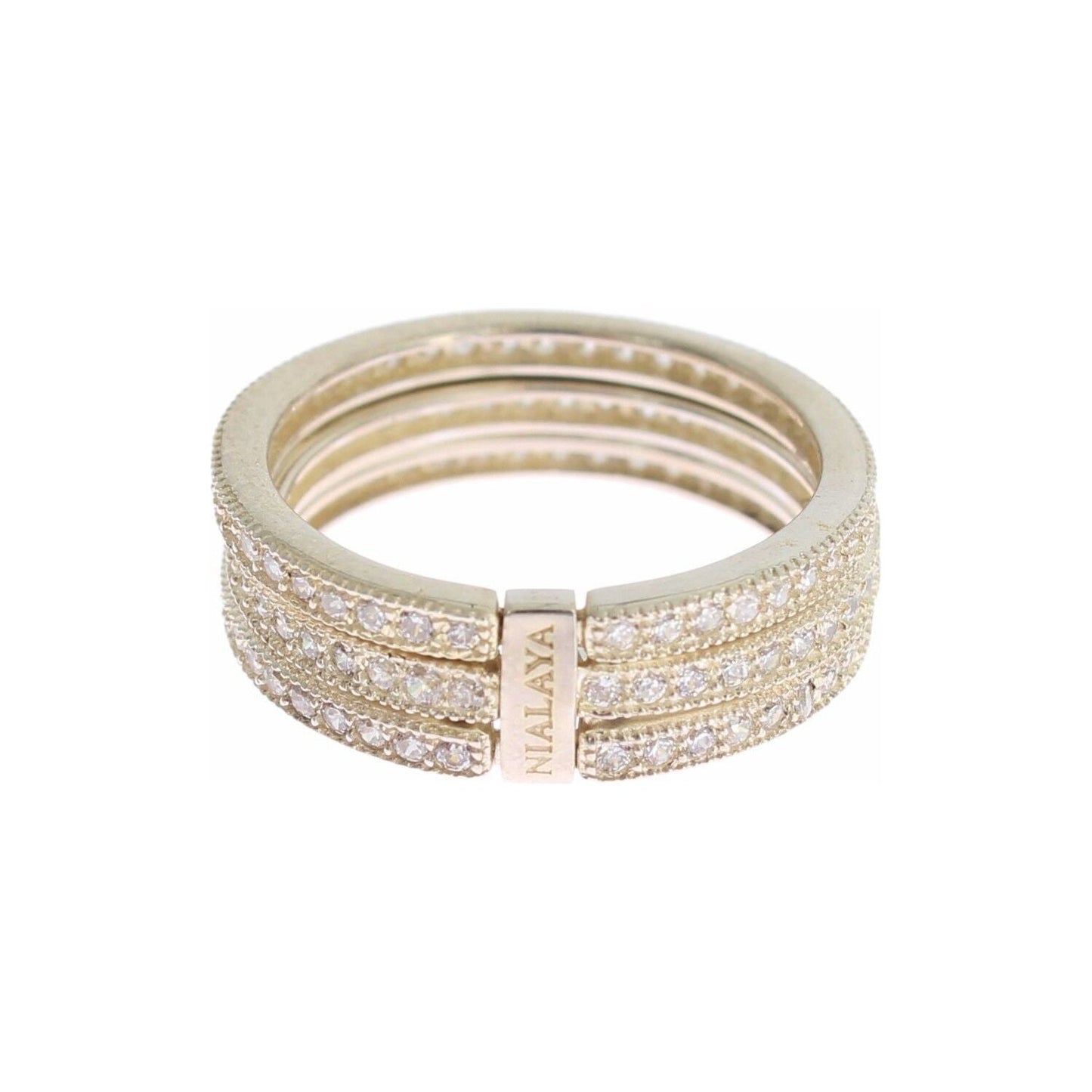 Nialaya Silver Womens Clear CZ 925 Sterling Ring SIG19077- 50