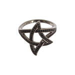 Nialaya Black CZ Rhodium 925 Silver Womens Ring SIG19087-US6