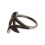 Nialaya Black CZ Rhodium 925 Silver Womens Ring SIG19087-US6