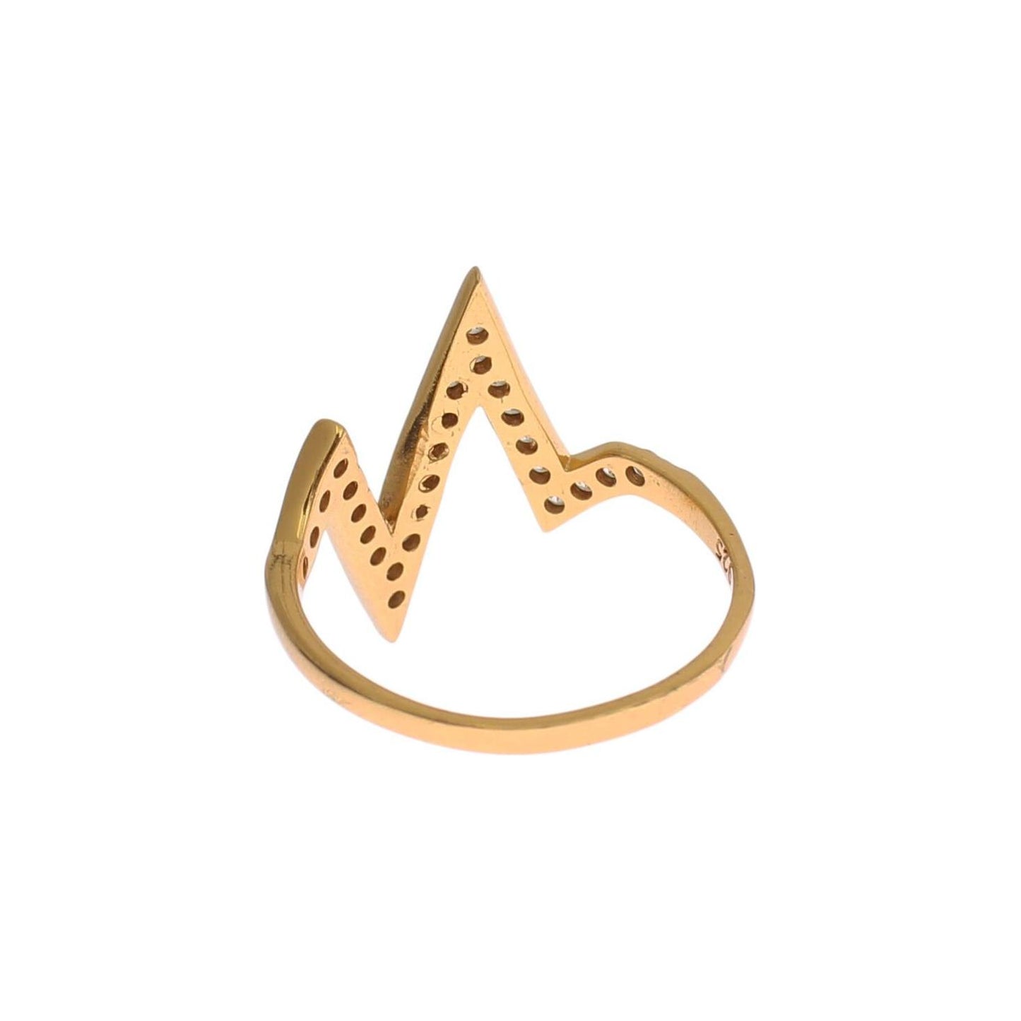 Nialaya Gold 925 Silver Womens Clear CZ 18K Ring Nr. 20- US4