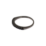 Nialaya Black CZ Rhodium 925 Silver Womens Ring SIG19108-US3