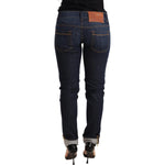 Acht Blue Washed Cotton Low Waist Skinny Denim Women Trouser Jeans PAN71804-26