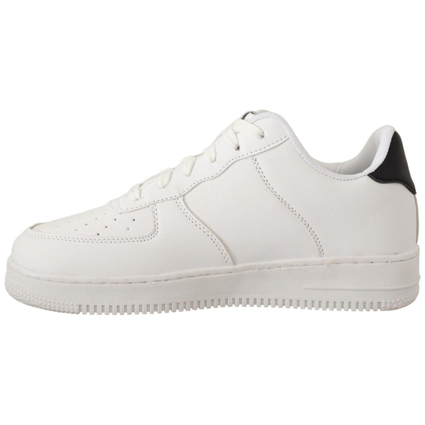 SIGNS White Leather Perforated Lace Up Sneakers Casual Men Shoes MAN SNEAKERS