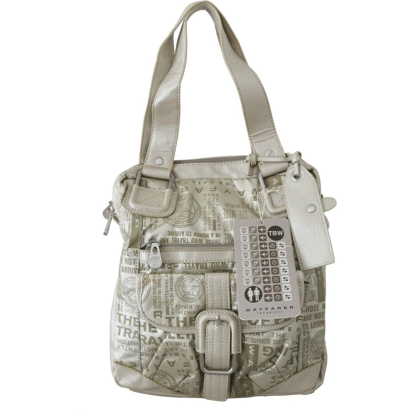 WAYFARER Chic White Fabric Shoulder Bag WOMAN TOTES WAYFARER Rosy Brown