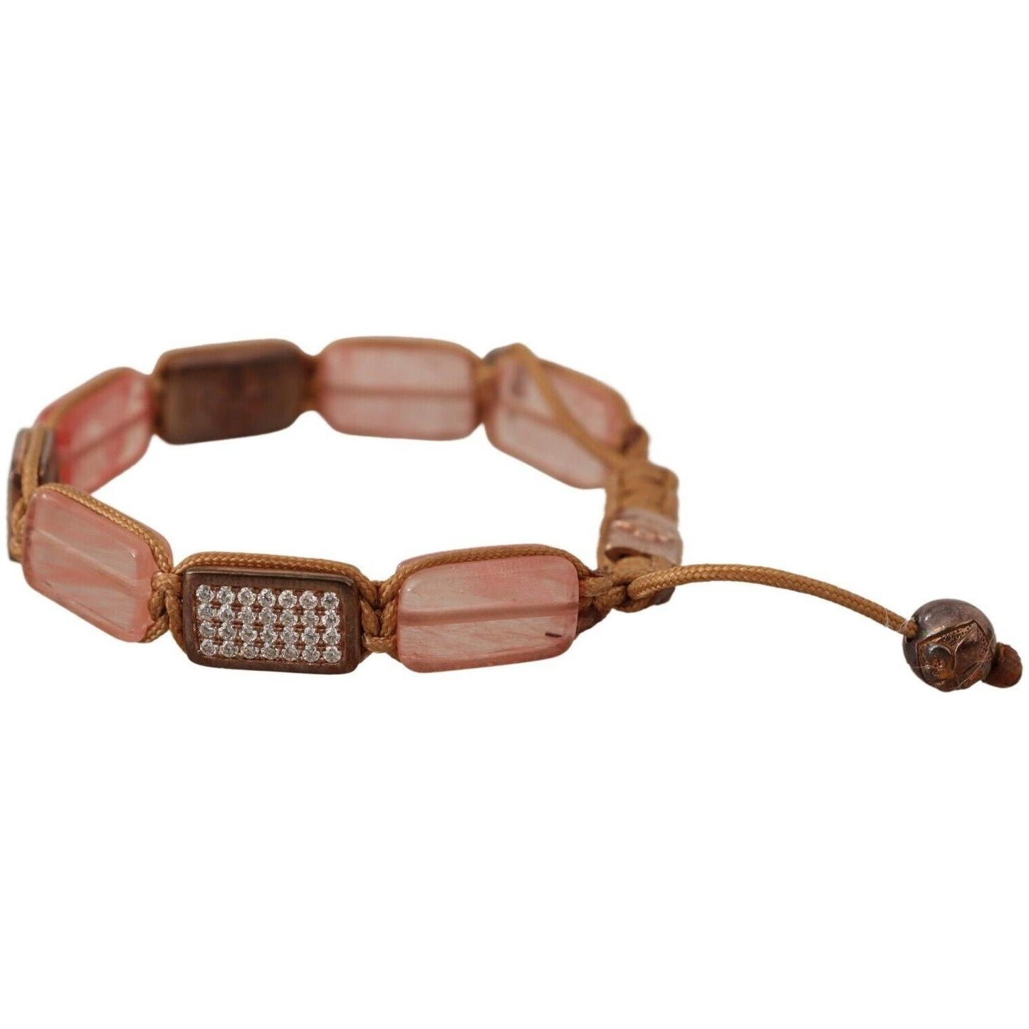 Nialaya Multicolor Crystals Logo Embellished Adjustable Bracelet SMY100797