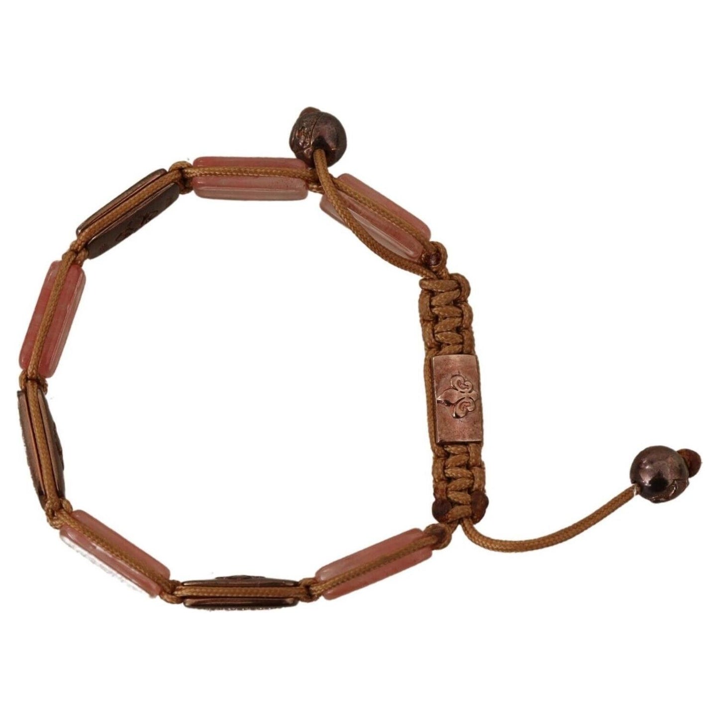 Nialaya Multicolor Crystals Logo Embellished Adjustable Bracelet SMY100797