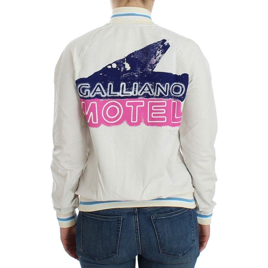 John Galliano Elegant White Zip Cardigan John Galliano Dark Slate Gray