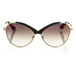 Frankie Morello Black Metallic Fiber Women Sunglasses FR-22083