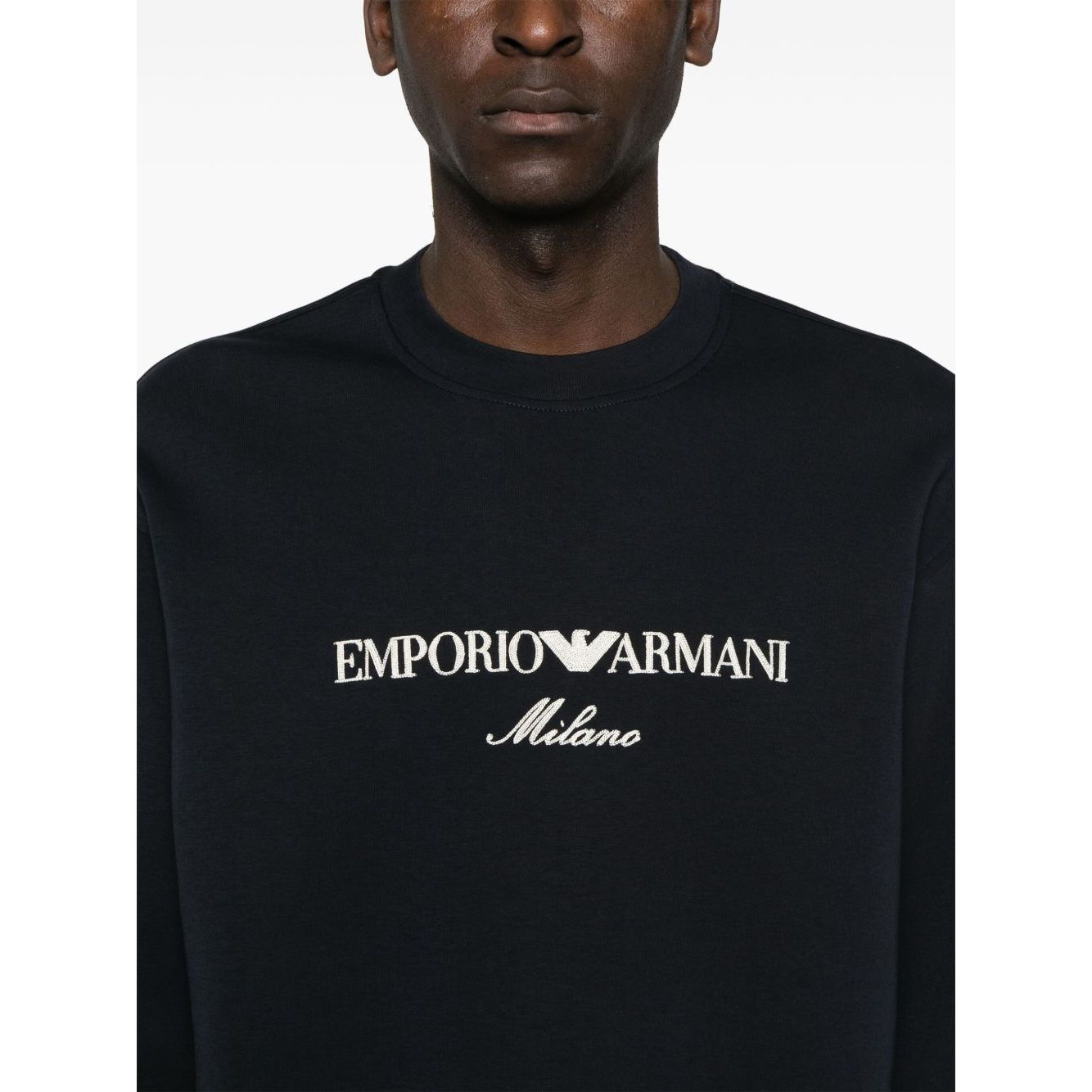 Emporio Armani ASV Double-jersey sweatshirt with logo embroidery