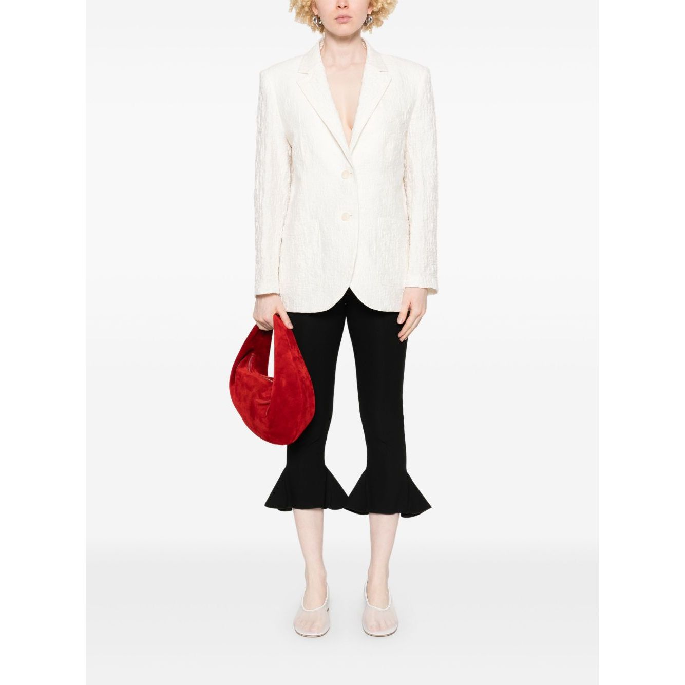 Harris Wharf London crinkled shoulder-pads blazer Jackets