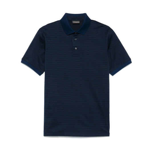 Emporio Armani Allover Logo Cotton Polo Shirt Topwear