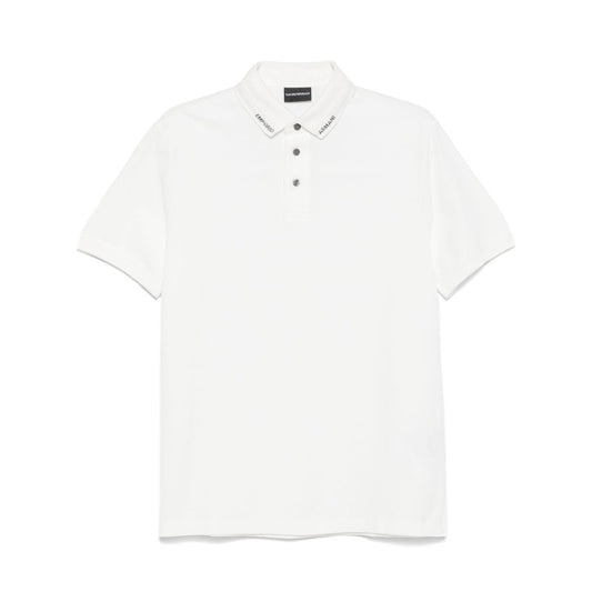 Emporio Armani Jersey polo with logo collar Topwear