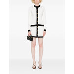 Balmain Button-embellished ribbed-knit mini skirt FF1LB039KI64GAB-AI25