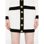 Balmain Button-embellished ribbed-knit mini skirt FF1LB039KI64GAB-AI25