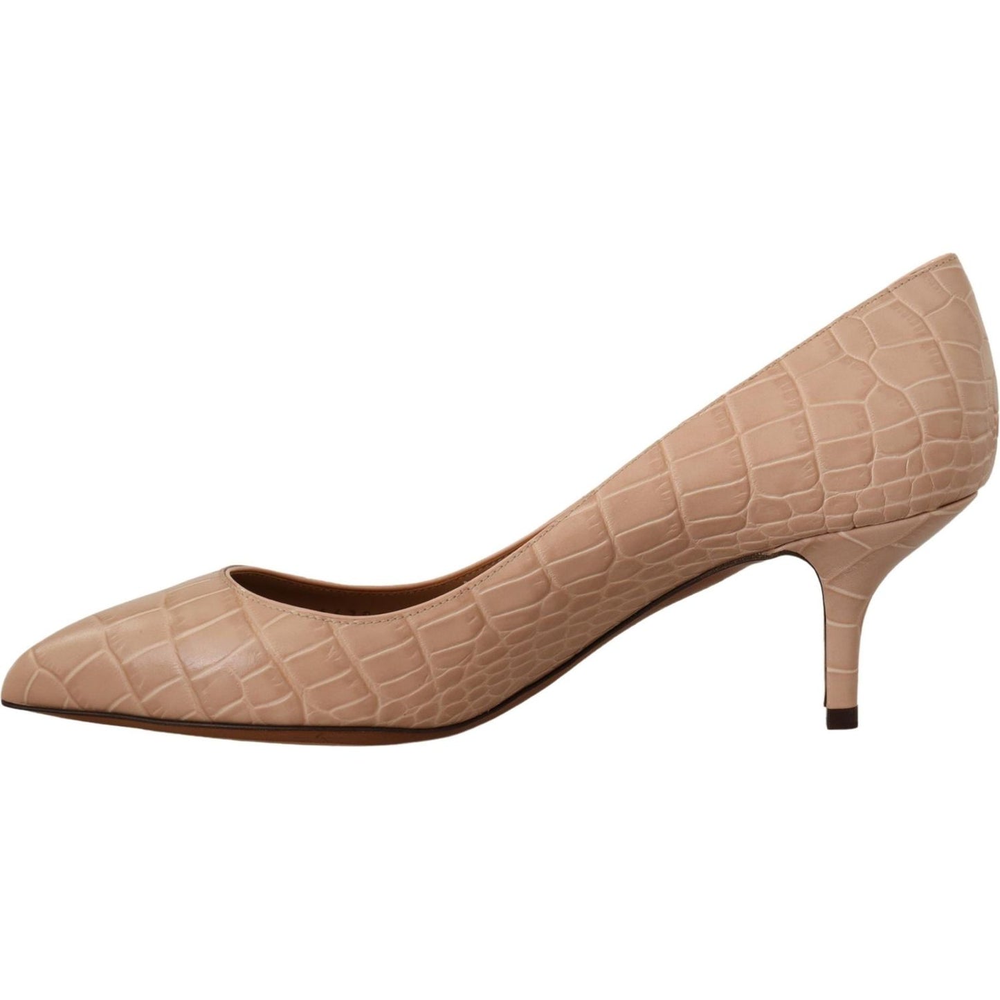 Dolce & Gabbana Beige Leather Pointed Heels Pumps Shoes LA9810- 36.5